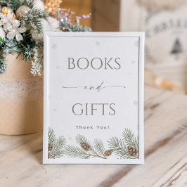 Poster Livres et cadeaux de Baby showers d'hiver