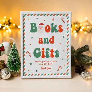 Poster Livres et Cadeaux de Bébé Santa Noël