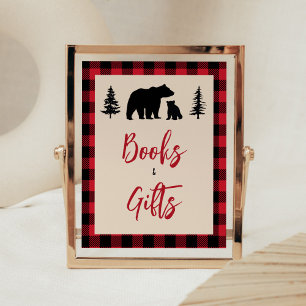 Poster Livres et cadeaux de bûcherons d'ours plaid