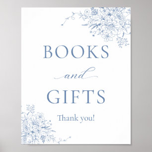 Poster Livres et Cadeaux pour Bébé Bleu