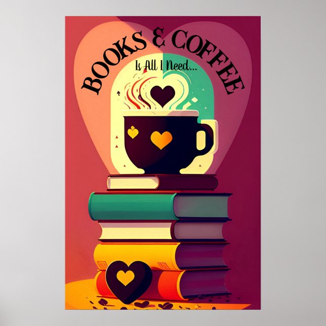 Poster Livres Et Café (Devant)