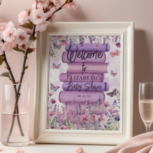 Poster Livres Fantaisistes Papillons Et Fleurs Sauvages B