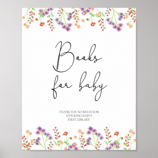Poster Livres fleur sauvage pour bébé (Devant)