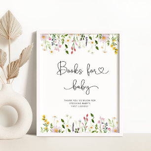 Poster Livres fleur sauvage pour bébé