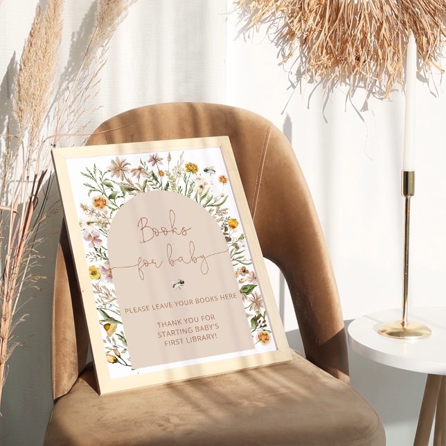 Poster Livres Fleurs sauvages Boho pour bébé (Créateur téléchargé)