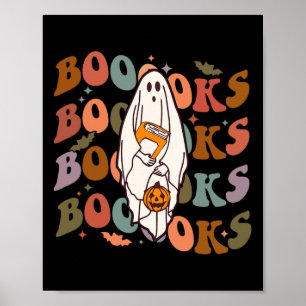 Poster Livres Halloween Cute Ghost Boo Lecture Livres Adu