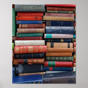 Poster Livres Lire l'amour vieux livres