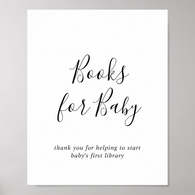 Poster Livres minimalistes de Baby shower pour bébé (Devant)