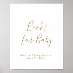 Poster Livres minimalistes en Baby shower or pour bébé