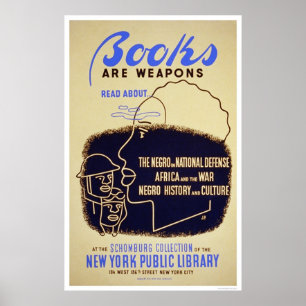 Poster Livres Negro Afrique 2ÈME GUERRE MONDIALE 1943 WPA