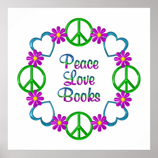 Poster Livres Peace Love (Devant)