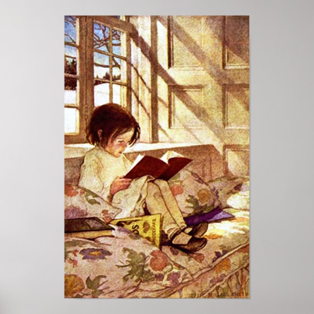 Poster Livres photos en hiver par Jessie Willcox Smith (Devant)