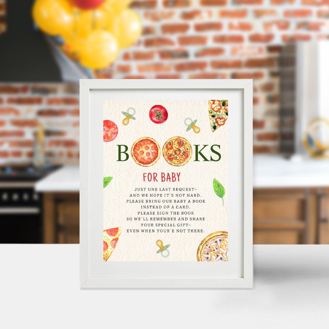Poster Livres Pour Baby shower Baby Pizza & Pacifiers (Créateur téléchargé)