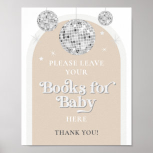 Poster Livres pour Baby Sign Disco Ball Baby shower