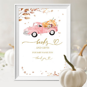 Poster Livres pour bébé automne feuilles de citrouille si