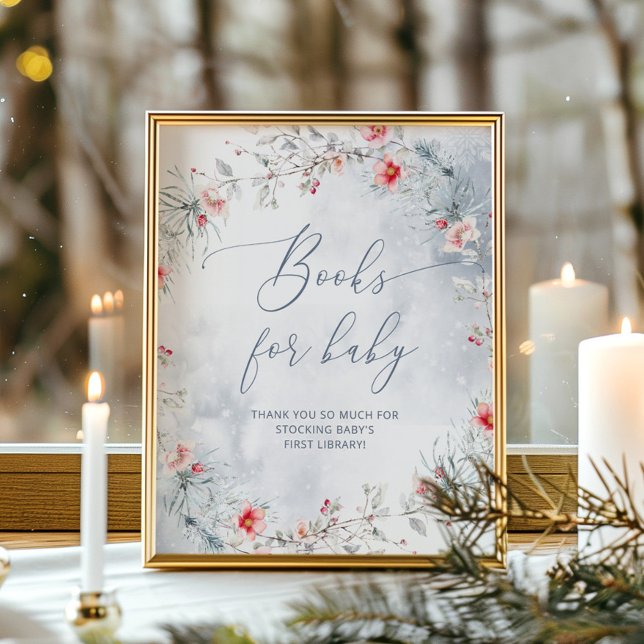 Poster Livres pour bébé Couronne de Noël bleue poussiéreu (Créateur téléchargé)