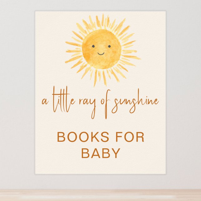 Poster Livres Pour Bébé Signe Baby shower Soleil-Thème (Créateur téléchargé)
