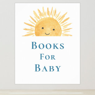 Poster Livres Pour Bébé Signe Baby shower Soleil-Thème