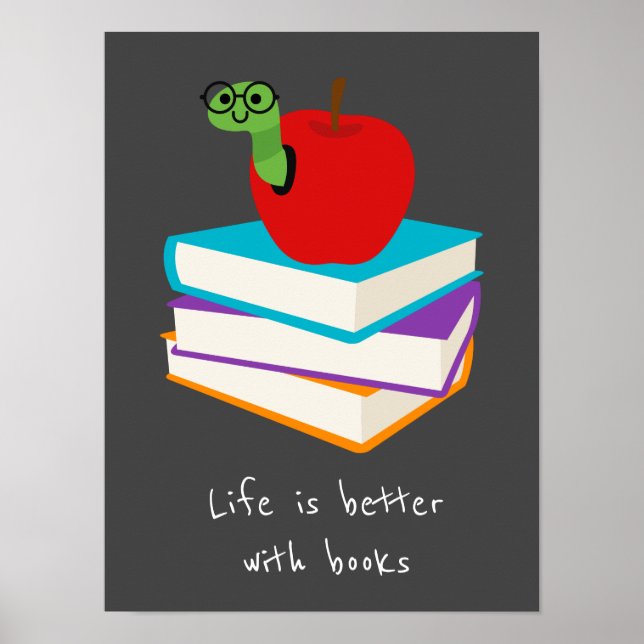 Poster Livres slogan salle de classe ou salle d'enfant de (Devant)