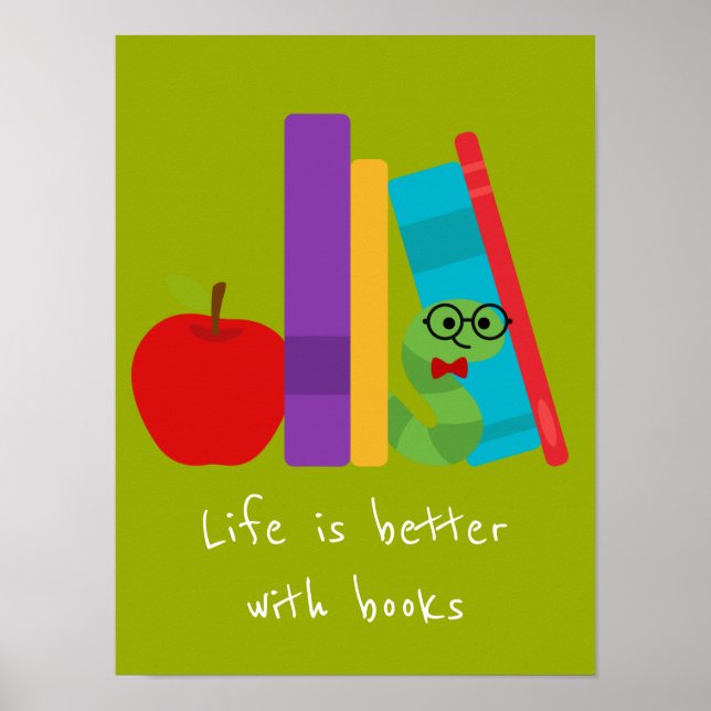 Poster Livres slogan salle de classe ou salle d'enfant de (Devant)