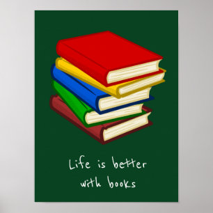 Poster Livres slogan salle de classe ou salle d'enfant de