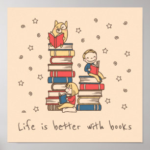 Poster Livres slogan salle de classe ou salle d'enfant de