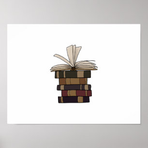 Poster Livres vintages empilés