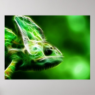 Poster Lizard vert citron