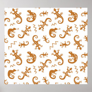 Poster Lizards Chameleons : Design Motif sans couture.