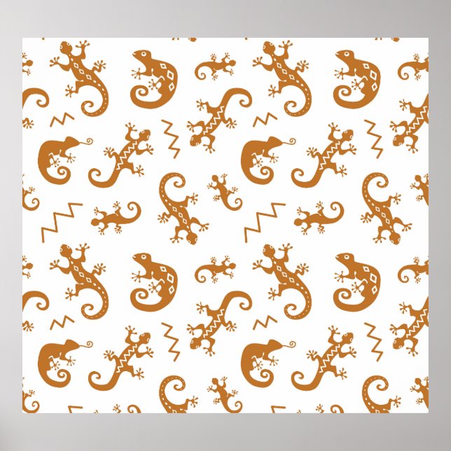 Poster Lizards Chameleons : Design Motif sans couture. (Devant)