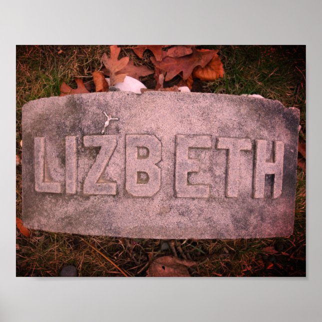 Poster Lizzie Borden Gravestone 'Lizbeth' Fall River, MA (Devant)