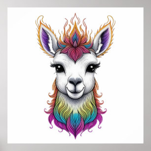 Poster Llama à flamme