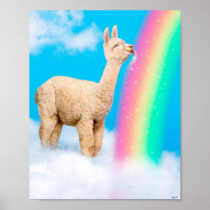 Poster Llama Licking Rainbow