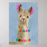 Llama ornée - Beige