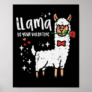 Poster Llama Soyez Votre Saint-Valentin Alpaga Hommes Gar