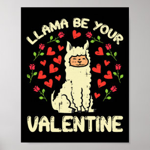 Poster Llama Soyez Votre Saint-Valentin Mignon Alpaca Hom