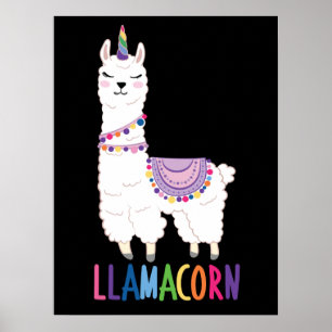 Poster Llamacorn - Drôle licorne Llama