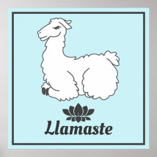 Poster Llamaste White Llama & Lotus