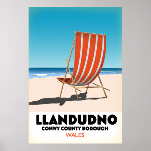 Poster Llandudno Conway County Borough Pays de Galles
