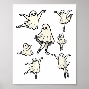 Poster Llet Ghost Llet Dancer Danse Éffrayante Enseignant