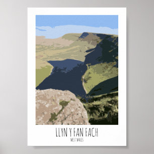 Poster Llyn Y Fan Fach - Style d'affiche ferroviaire Impr