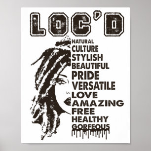 Poster Loc'd Hair Reine noire Mois de l'histoire noire Af