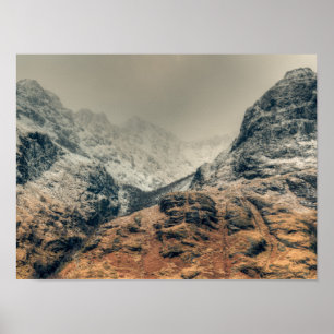 Poster Loch Achtriochtan et Glencoe en hiver