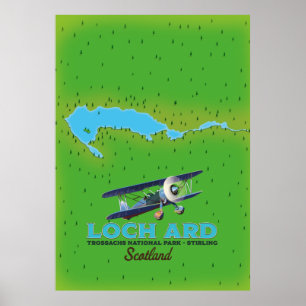 Poster Loch Ard Trossachs National Park, Stirling map