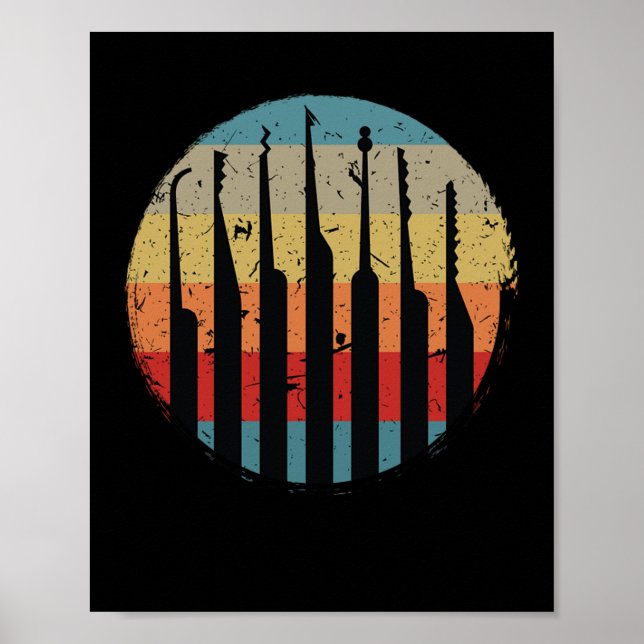 Poster Lock Picking Retro Lock (Devant)