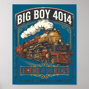 Poster Locomotive à vapeur Big boy 4014 train vintage