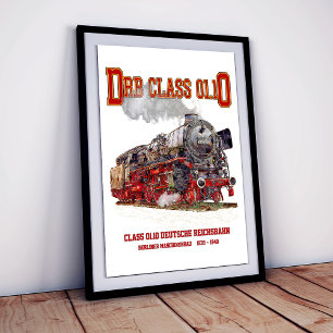 Poster Locomotive à vapeur DRB Classe 01.10. Deutsche Rei