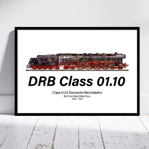 Poster Locomotive à vapeur DRB Classe 01.10 Deutsche Reic