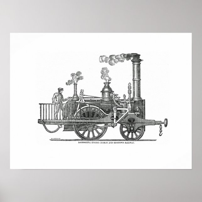 Poster Locomotive à vapeur précoce (Devant)