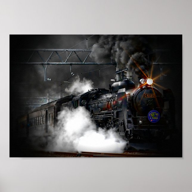Poster Locomotive à vapeur vintage (Devant)